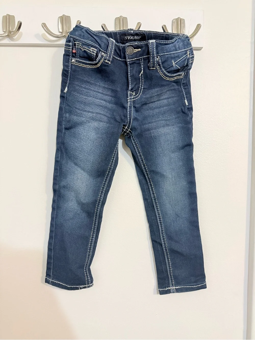 Vigoss Dark Blue Skinny Jeans with Sequin Owl Pockets